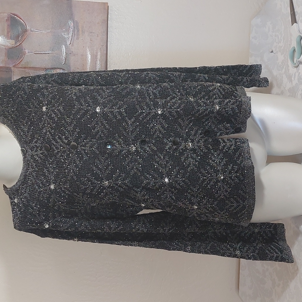 ROBERT SCOTT Black holiday/evening sweater. Long sleeves. Size M. Pre-owned.